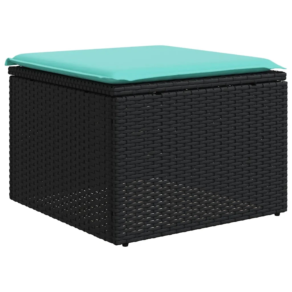 Set Divani da Giardino 6 pz con Cuscini Nero in Polyrattan 3225924