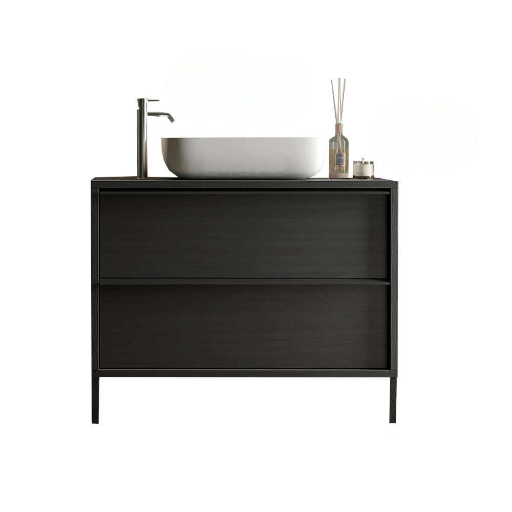 Mobile bagno 2 cassetti Adam79 colore nero frassinato 79x43x78H