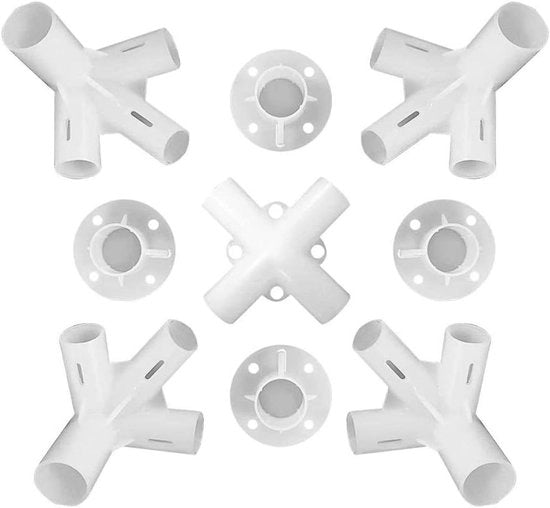 Set di giunti per gazebo - Pacchetto di 4 parti di sostegno per tende da 3 x 3 m per tenda da campeggio con piedi angolari e centrale, diametro 25/19 mm, accessori da campeggio per padiglione