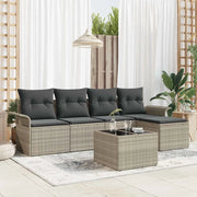 Set Divano da Giardino 6 pcs Grigio chiaro polyrattan 3354001
