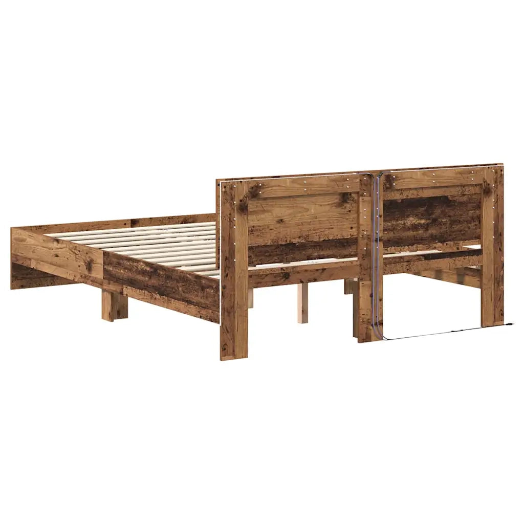 Struttura del letto con testiera-Giroletto con Testiera Legno vecchio 120 x 200 cm 304363