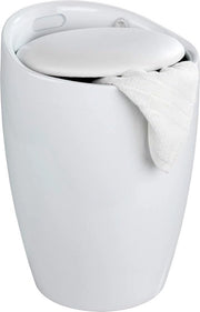 Sedia per bagno, nera, con sacchetto di asciugamano rimovibile (100% poliestere), ABS, 36 x 50,5 x 36 cm