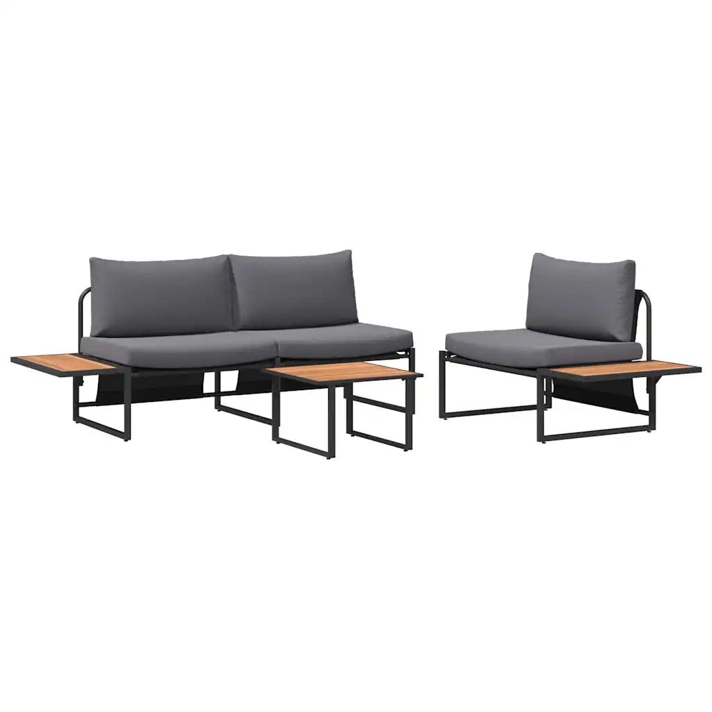 Set da Pranzo per Giardino 3 pcs Antracite Acciaio 3335891