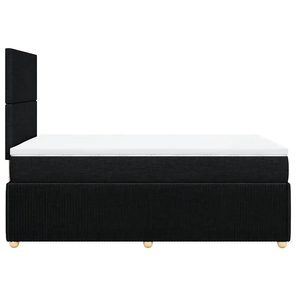 Giroletto a Molle con Materasso Nero 120x200 cm in Tessuto