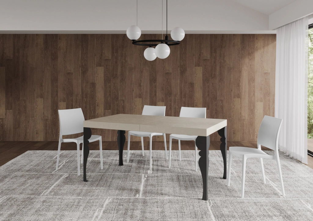 Tavolo allungabile 90x160/264 cm Paxor cashmere gambe antracite