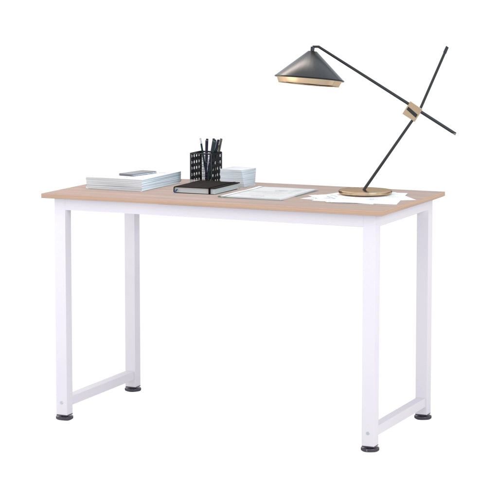 Scrivania per Computer Salvaspazio con Piedini Regolabili. Tavolo Scrittoio Scrivania PC per Gaming. Casa. Sala da Pranzo. Studio e Ufficio. 120x60x76 cm. Rovere e Bianco
