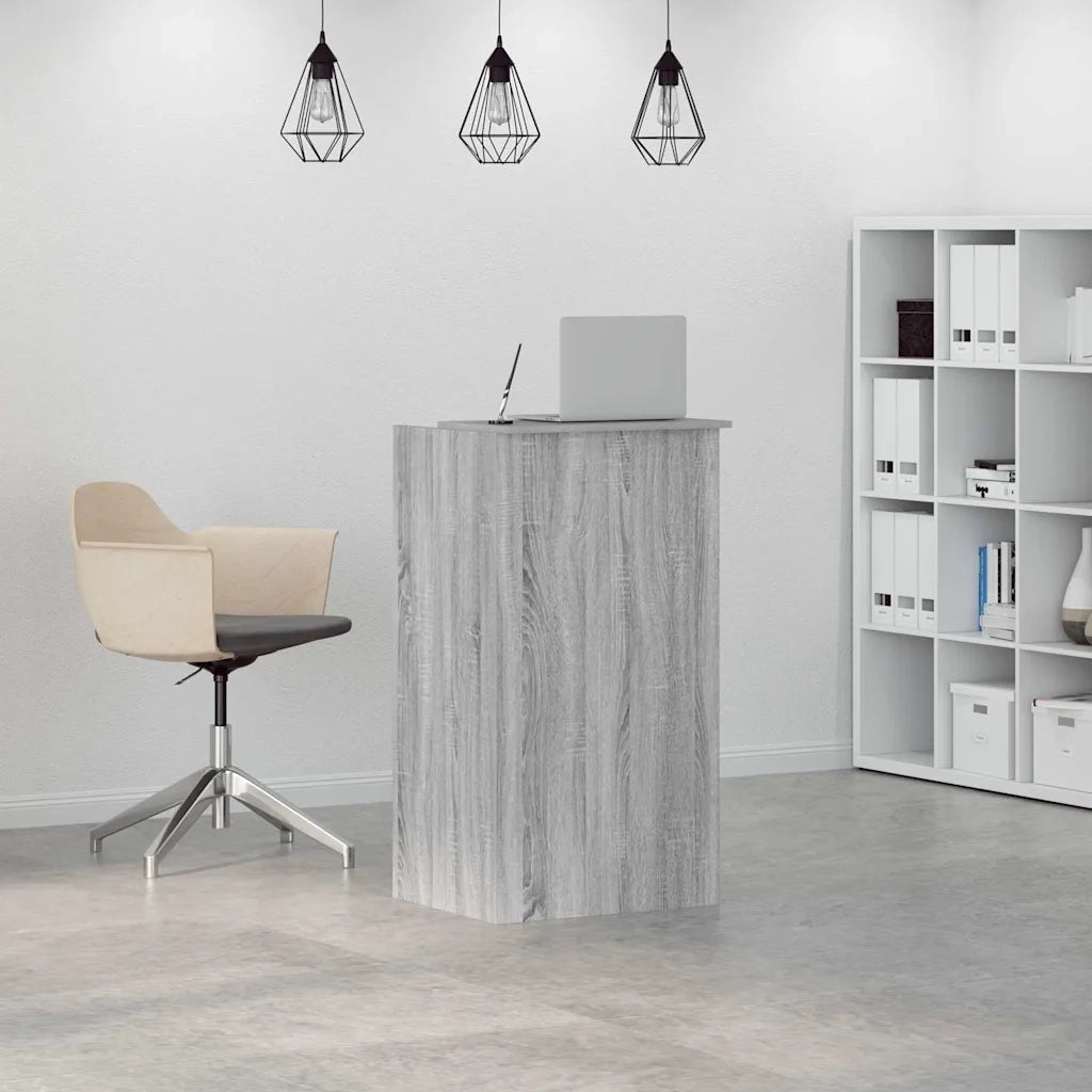 Banco Reception | Scrivania | Tavolo da Ufficio Grigio Sonoma 55x50x103,5 cm Legno Multistrato