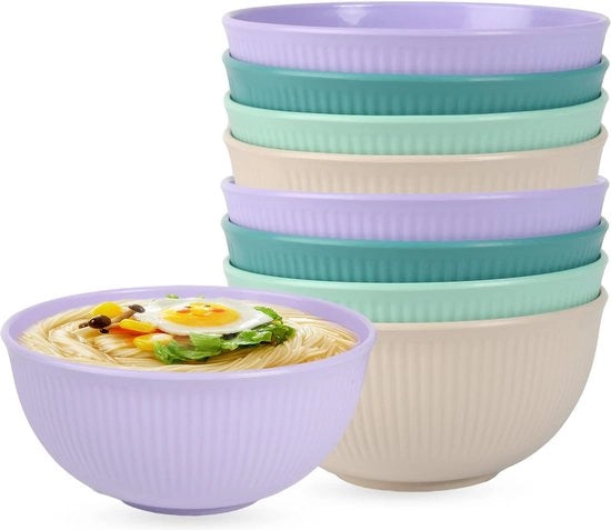 Scaletta per muesli, grande set di contenitori sanitari in PP, resistenti, ciotola per zuppe, 750 ml, ciotola di 750 ml, ideale per bambini e adulti, set di ciotole per muesli (8 pezzi)