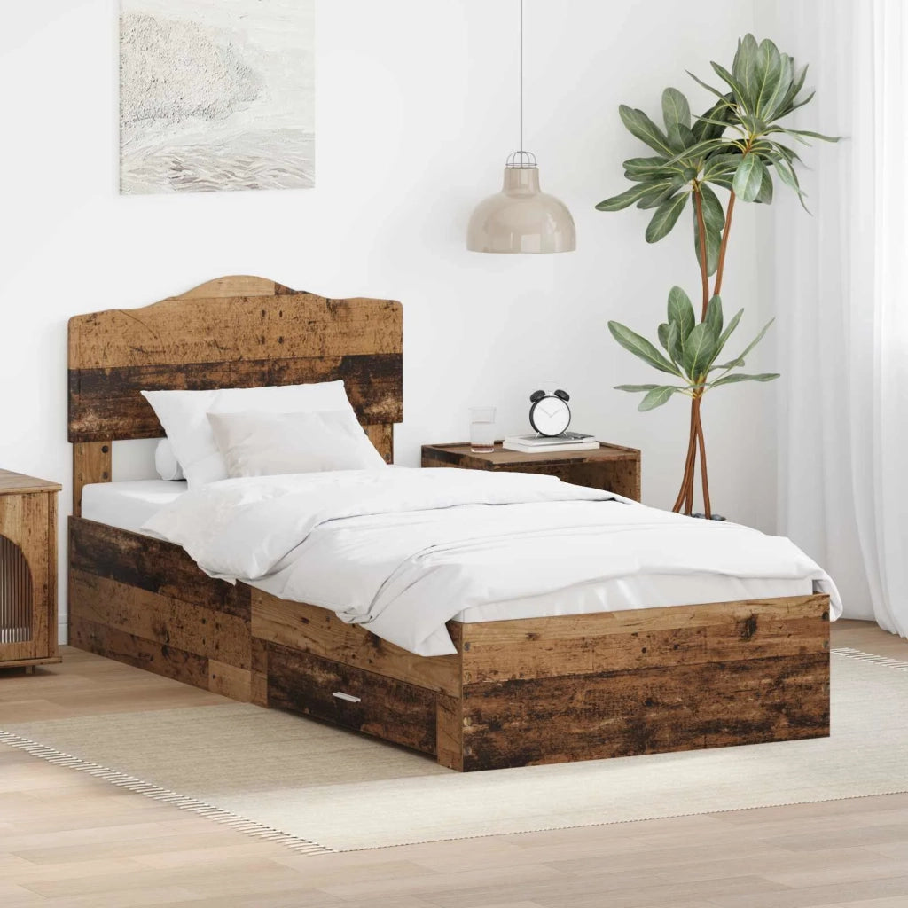 Struttura del letto con testiera Legno vecchio 100 x 200 cm 3413236