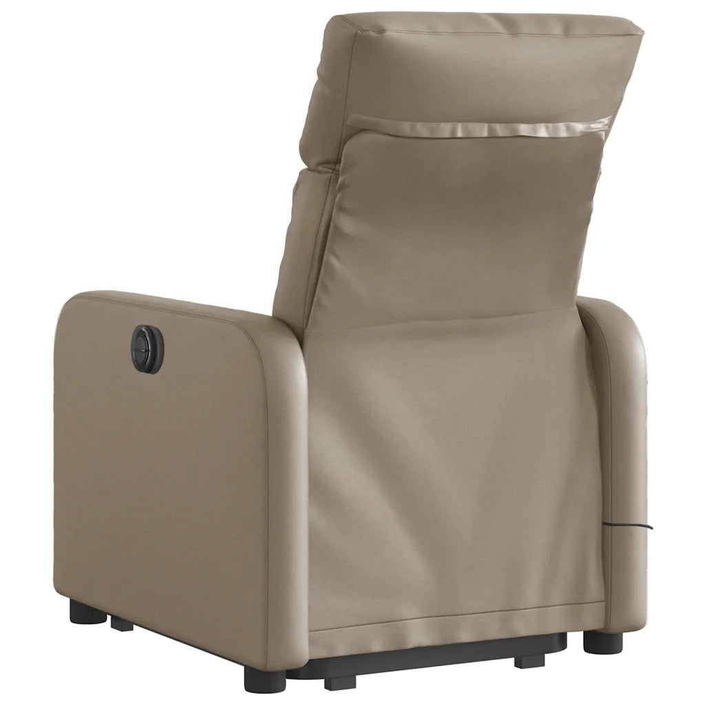 Divano Sedia-Poltrona Alzapersone Massaggi Reclinabile Cappuccino Similpelle 256008
