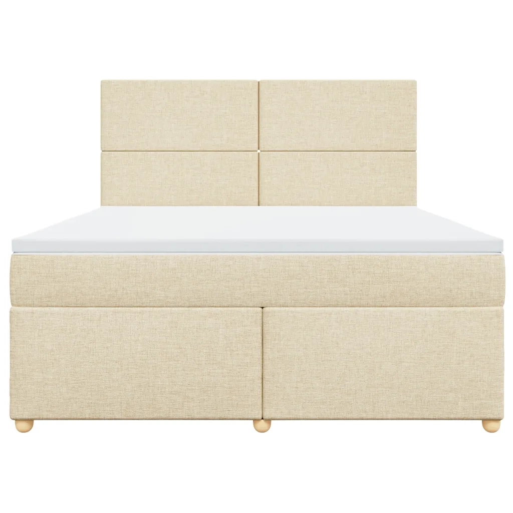 Giroletto a Molle con Materasso Crema 180x200 cm in Tessuto 3291357