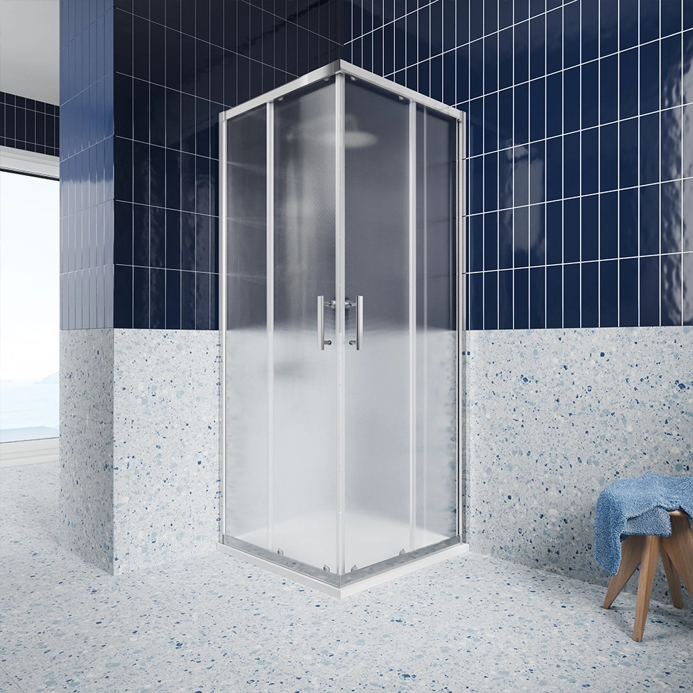 Box doccia 70x90 cm angolare scorrevole vetro 6mm stampato h190 | Tenerife