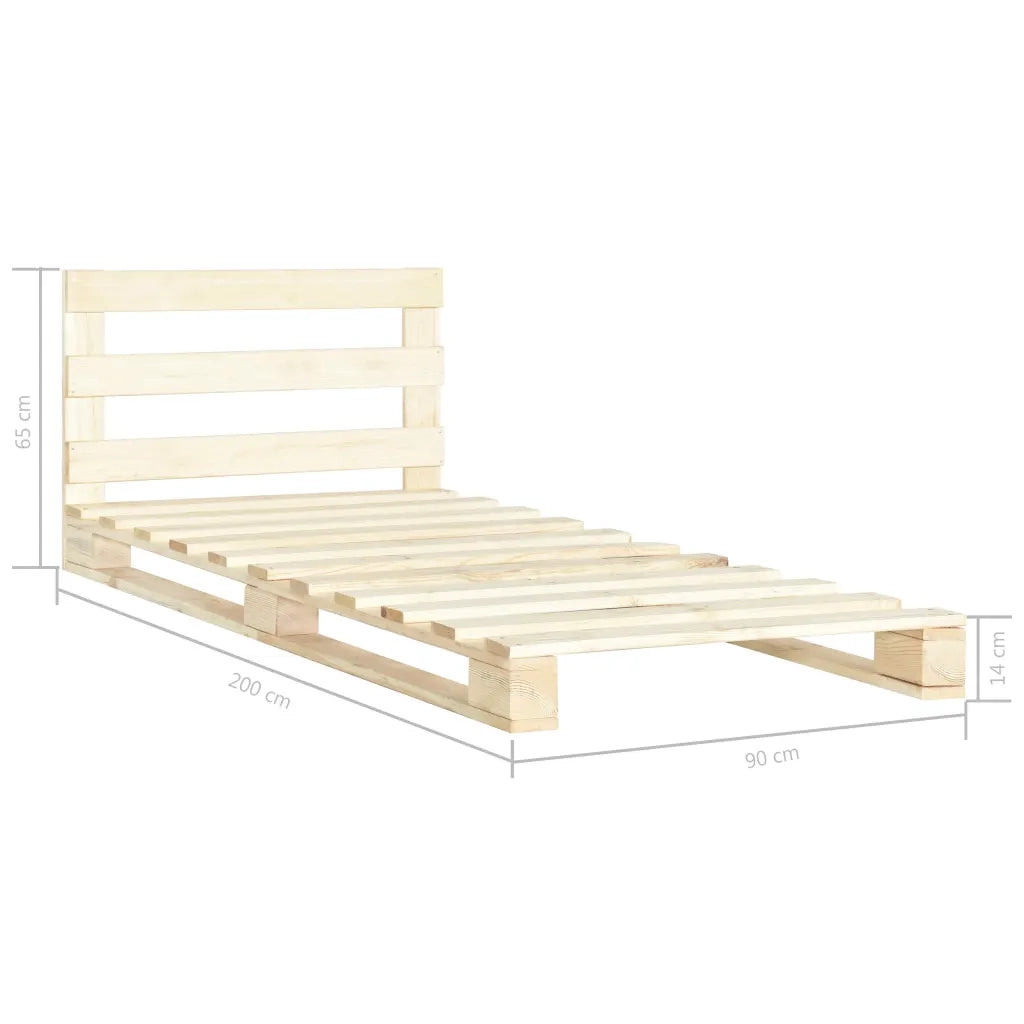 Giroletto in Pallet di Legno Massello di Pino 90x200 cm 285241