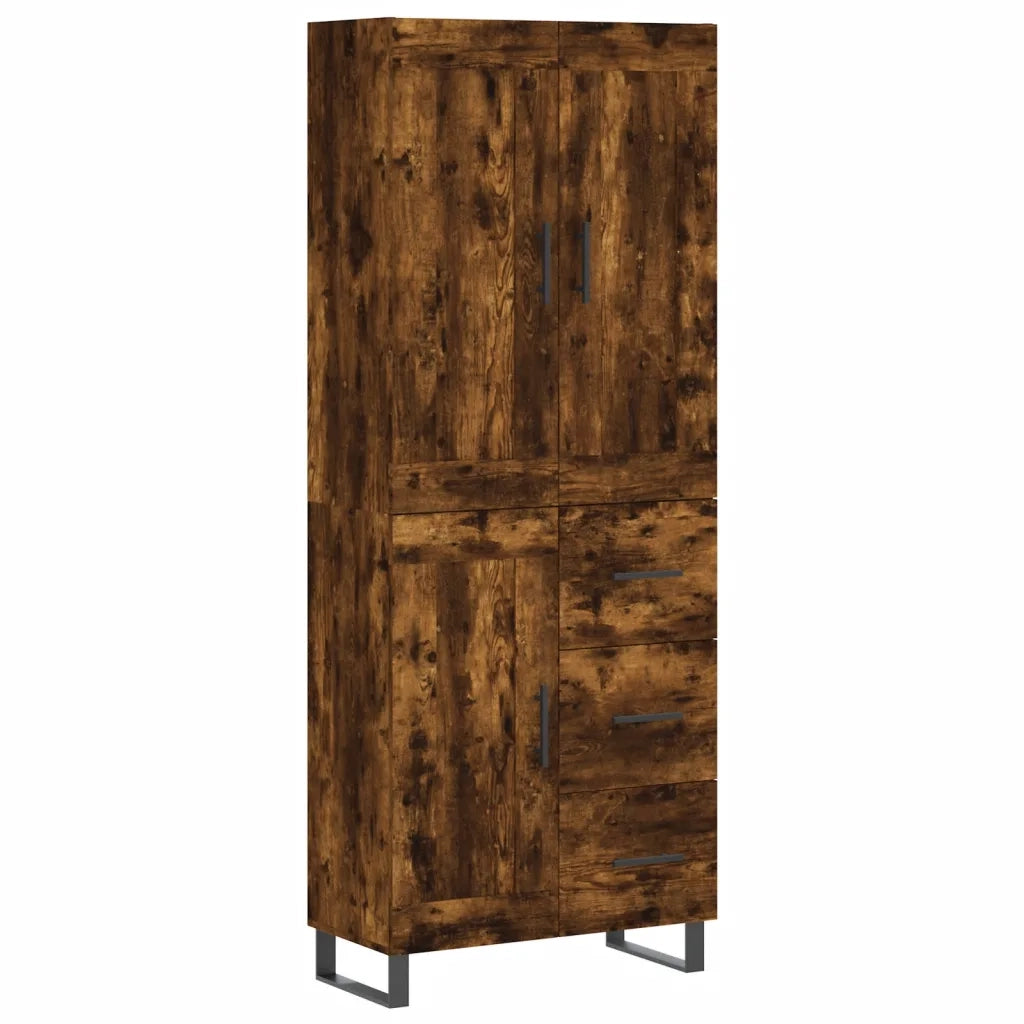 Credenza | Madia | Buffet da pranzo | Armadio da pranzo Rovere Fumo 69,5x34x180 cm in Legno Multistrato