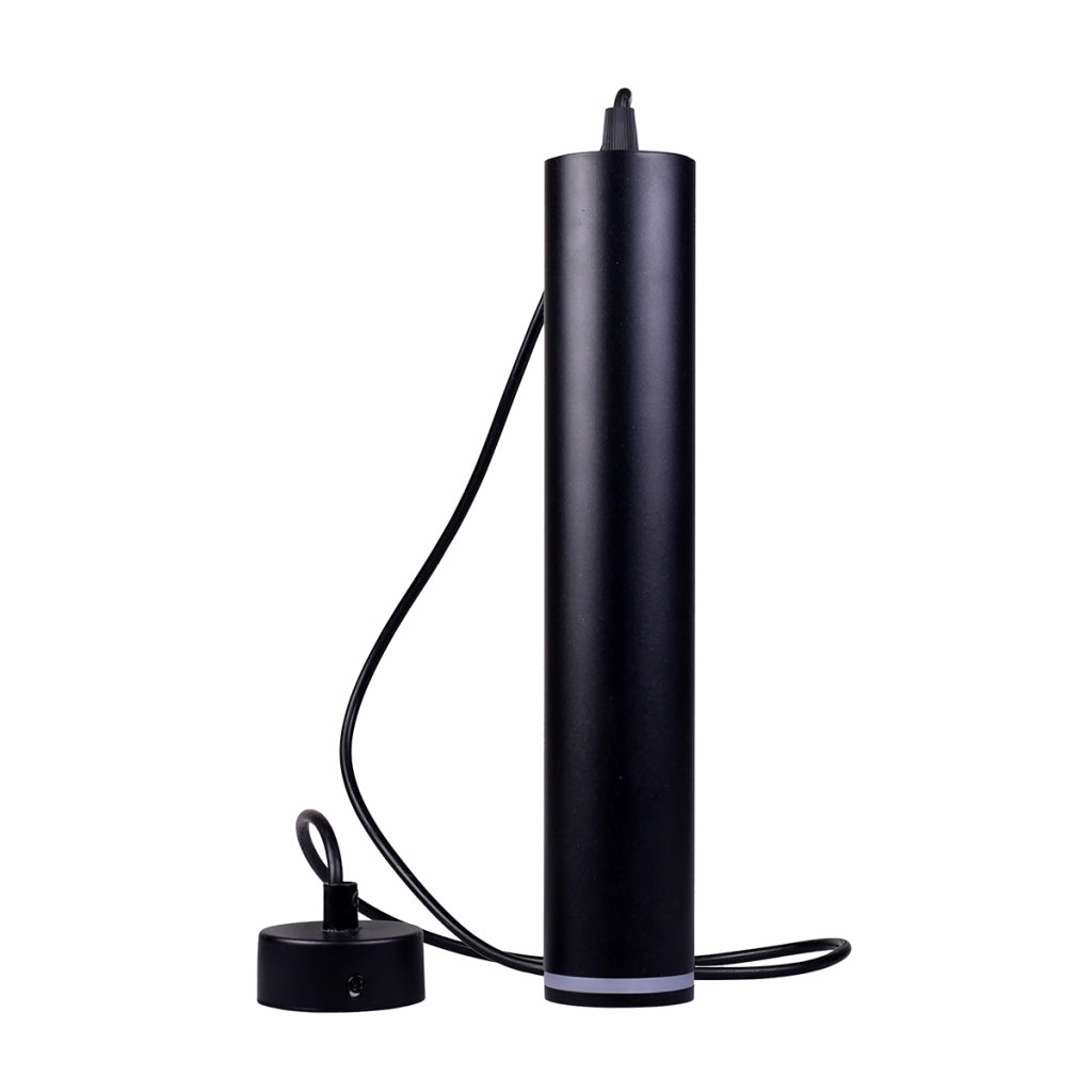 LAMPADARIO A SOSPENSIONE CILINDRICO IN ALLUMINIO NERO CON ATTACCO GU10 - DESIGN MODERNO E MINIMALISTA PER INTERNI IDEALE PER CUCINA SOGGIORNO UFFICIO E STUDIO