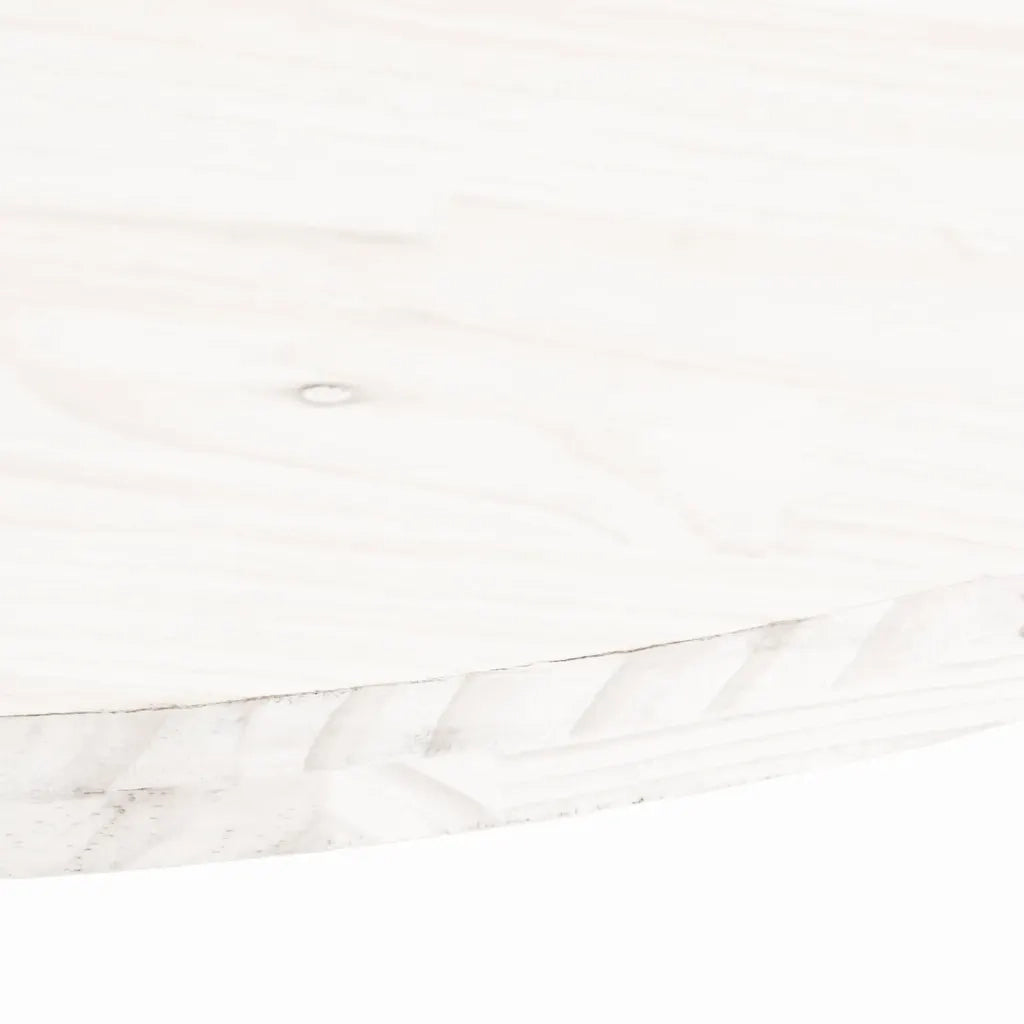 Piano Tavolo Bianco 80x40x2,5cm in Legno Massello di Pino Ovale 824351