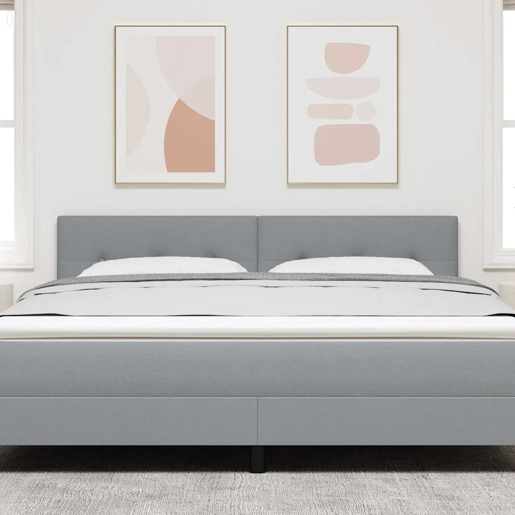 Testiera | Testata LED con strisce LED Grigio chiaro 180 cm Tessuto