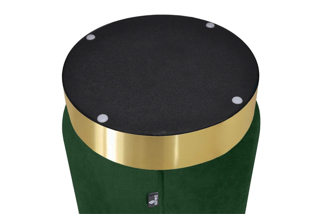 Pouf in velluto verde scuro, poggiapiedi – Zivago - PO30ZIBM