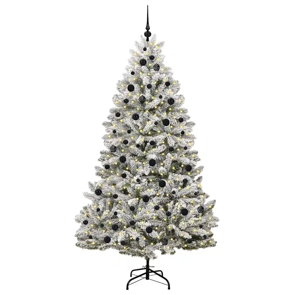 Albero di Natale artificiale con 300 LED Verde e Bianco 210 cm 3395758