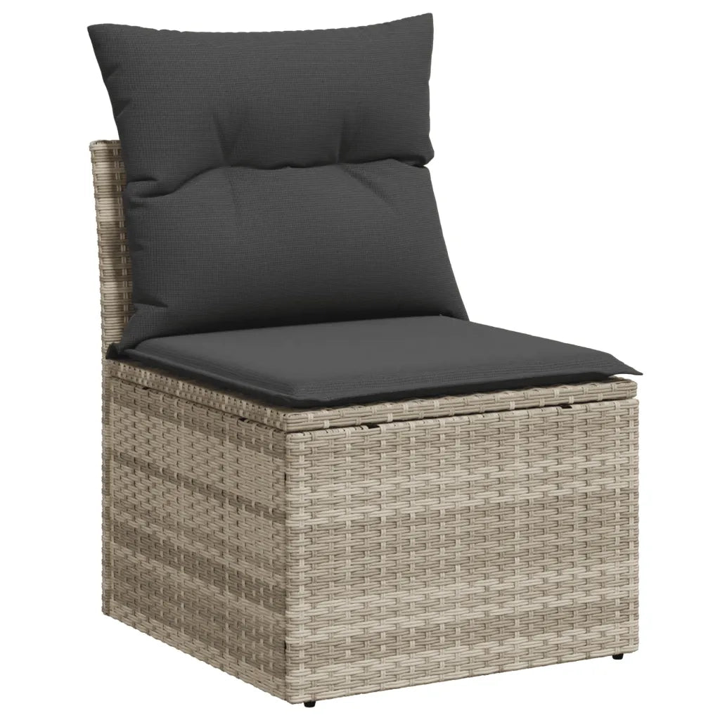 Set Divano da Giardino 8pz con Cuscini Grigio Chiaro Polyrattan 3275322