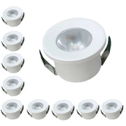 Set 10 Faretto a led cob da incasso in alluminio bianco punto luce 1w 220v per controsoffittature scale cielo stellato - Luce Naturale, Fredda, Calda Colore della luce: Luce calda