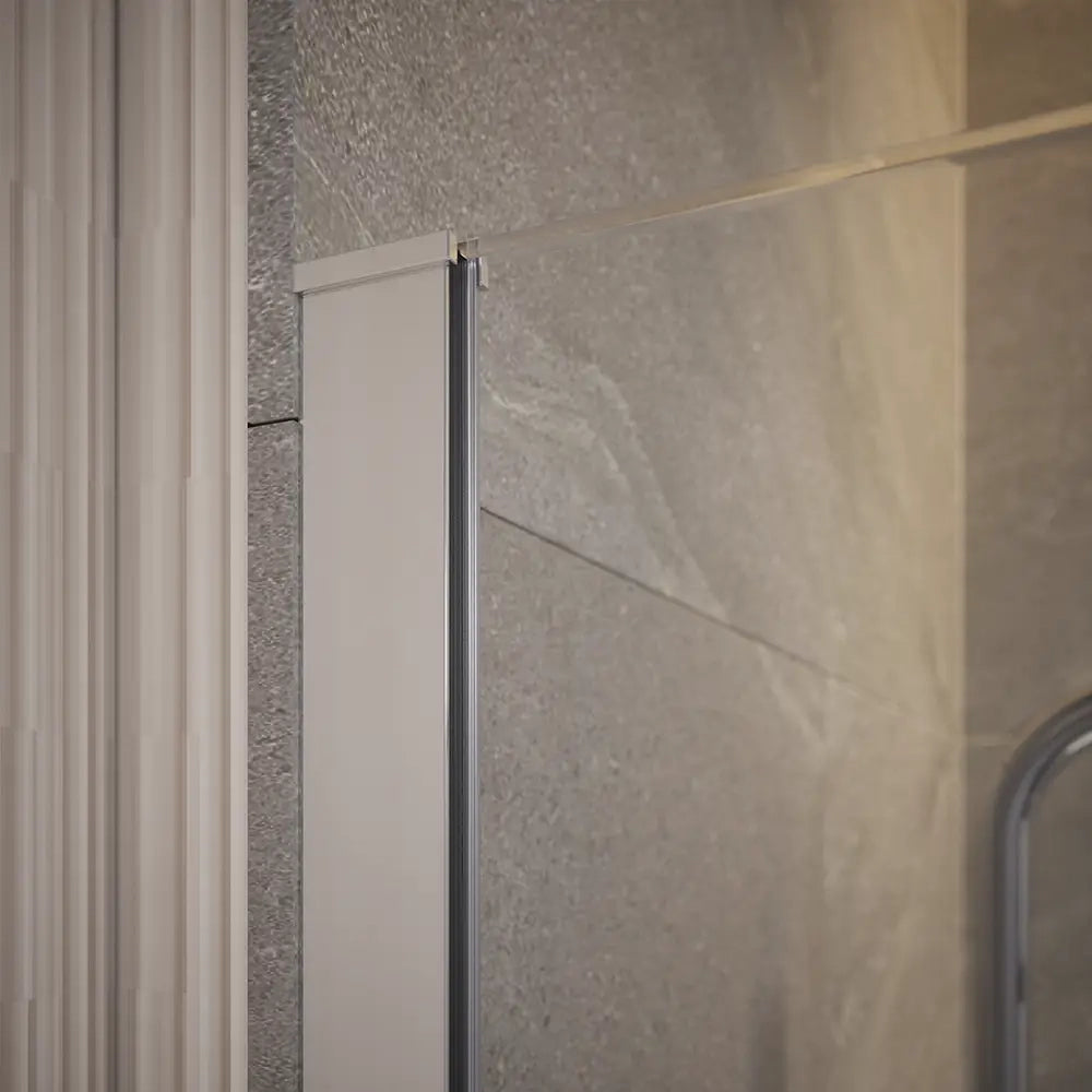 Doccia walk-in 100cm + anta 30cm vetro temperato anticalcare 10mm trasparente profili cromo | Naxos