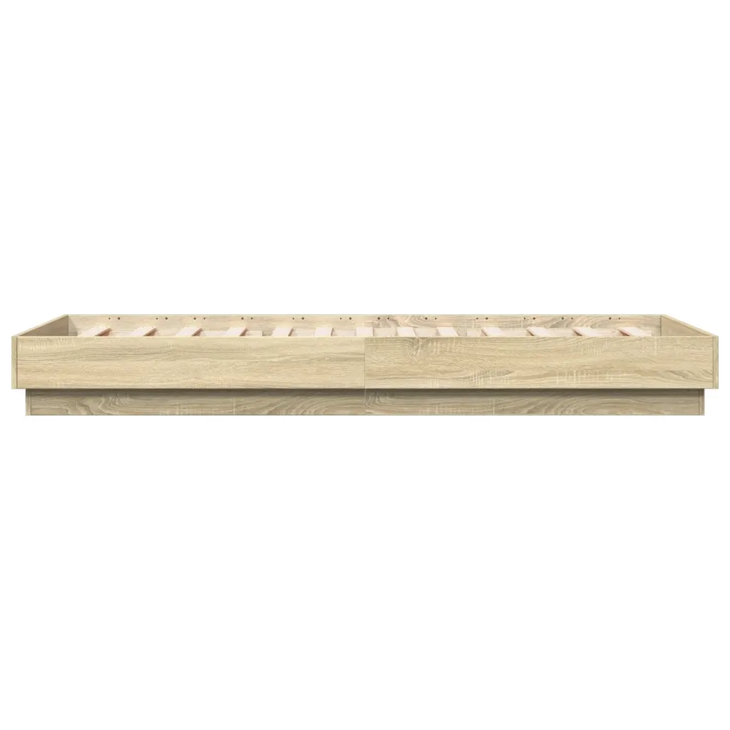 Letto singolo | Letto per adulti | Giroletto senza Materasso Rovere Sonoma 100x200cm in Truciolato