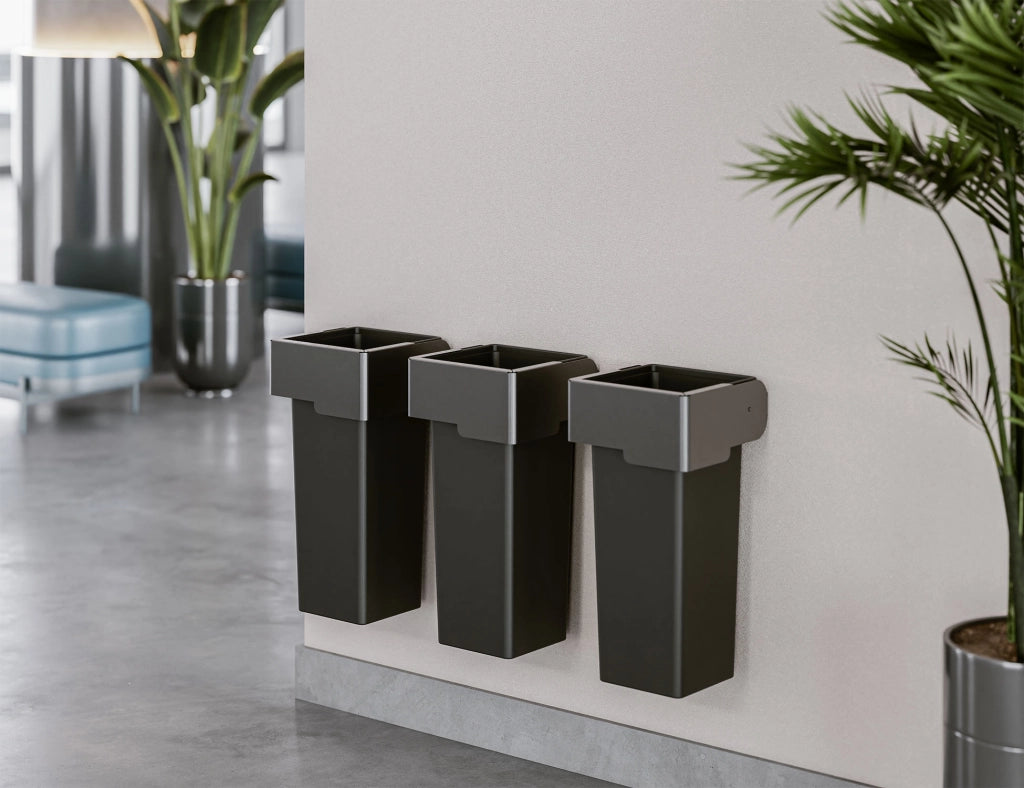 Pattumiera a Muro Contenitore da 53 L 35,5x35,5x73 cm Grigio Antracite
