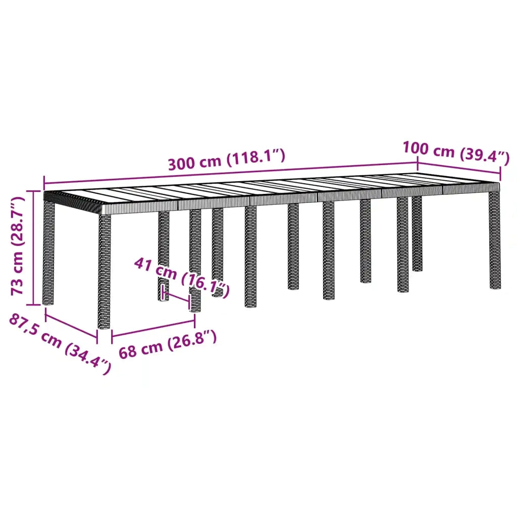 Set da Pranzo per Giardino 13 pcs Antracite Polyrattan