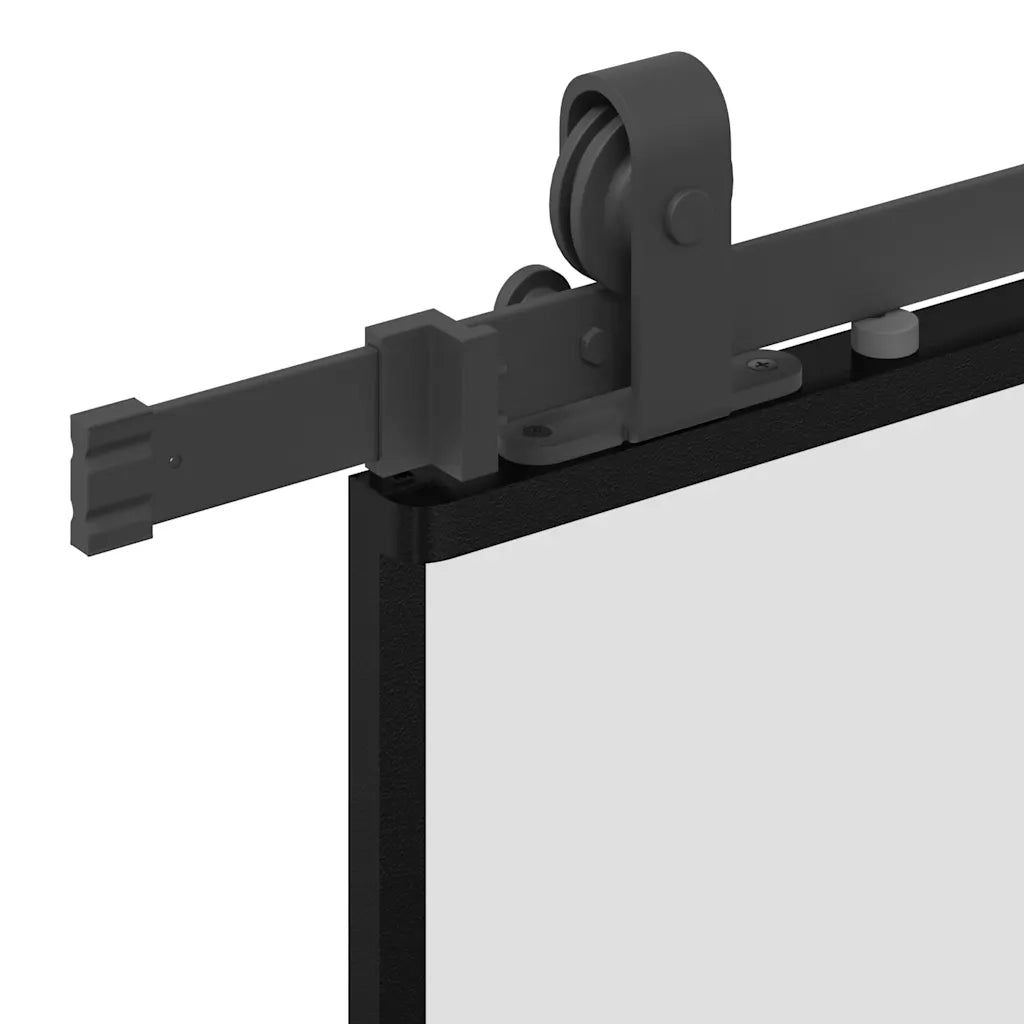 Porta Scorrevole con Ferramenta Nera 102x205 cm in Vetro ESG 3375929