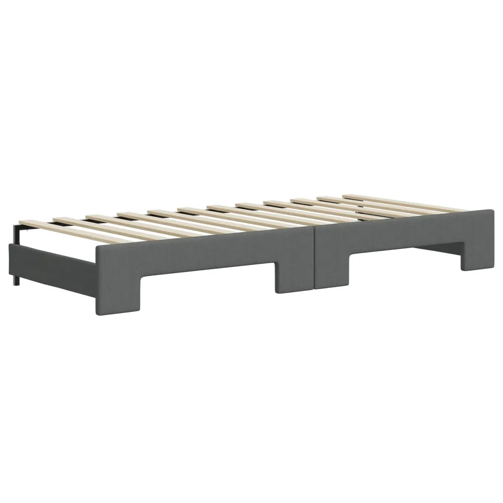 Divano Letto Estraibile Materassi Grigio Scuro 90x200cm Tessuto 3197549