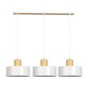 Lampadario Emibig TORIN 3, 3xE27 bianco legno chiaro