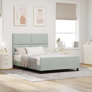 Letto a molle con testiera Grigio chiaro 140 x 200 cm Velluto 3345011
