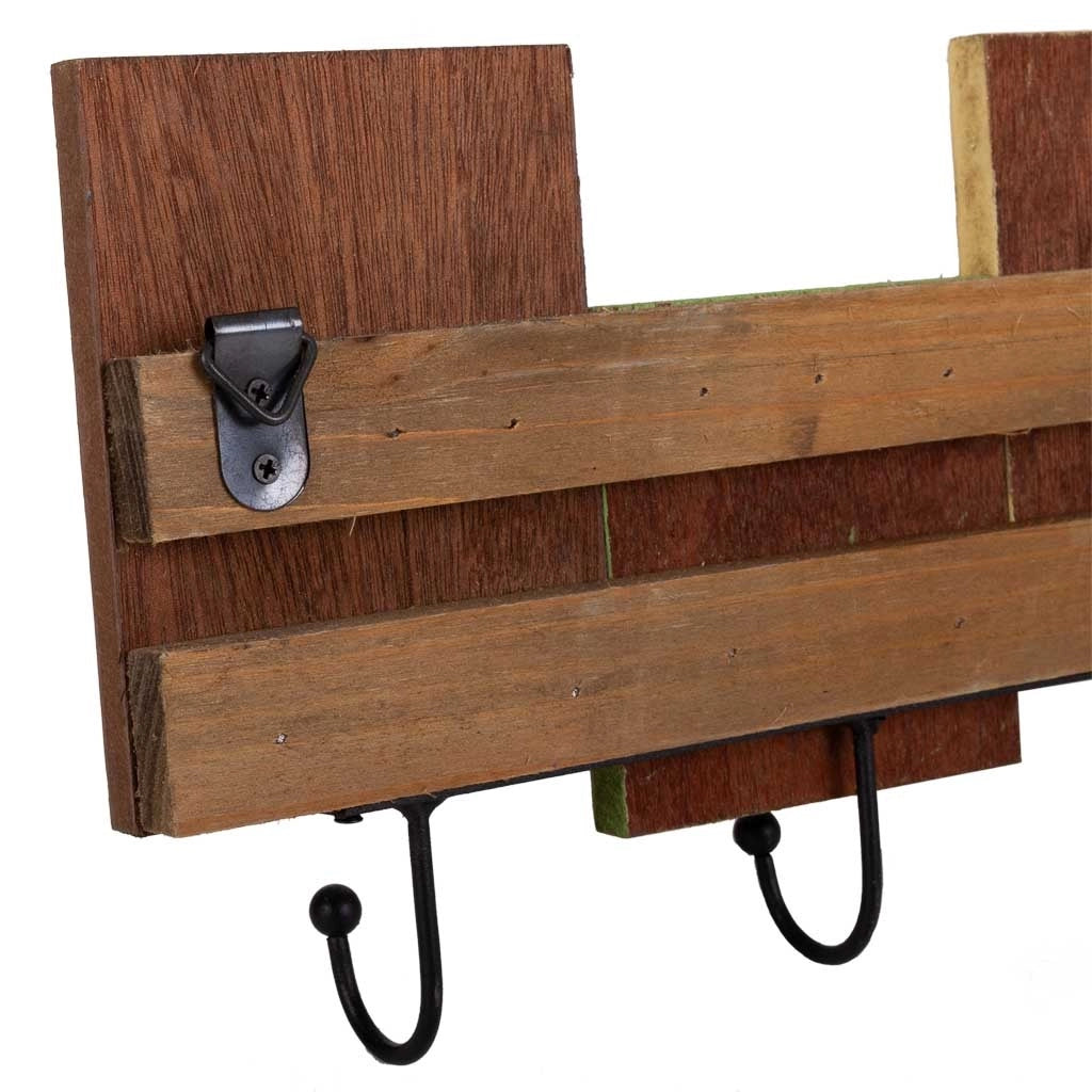 Appendiabiti in legno e metallo 36x3,5x16h