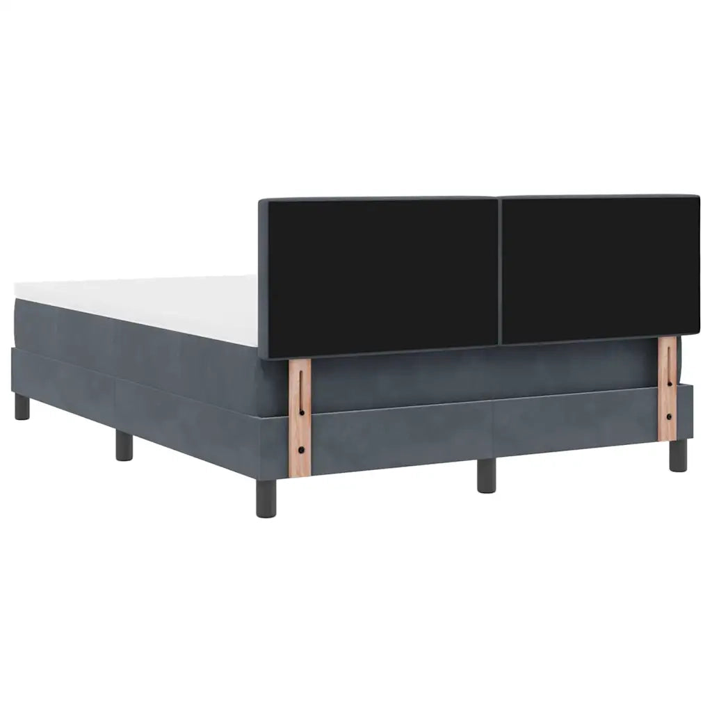 Letto a molle con materasso Grigio scuro 140 x 190 cm Velluto 3339237