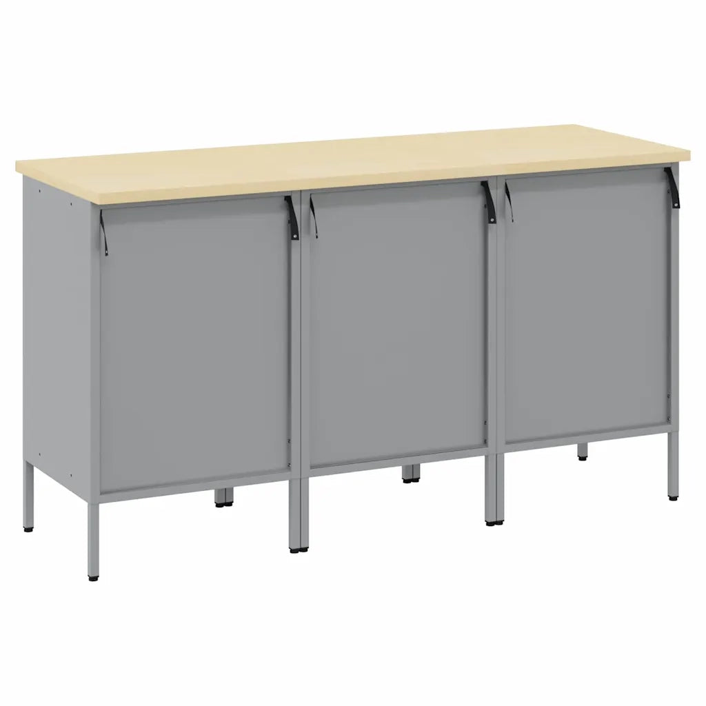 Mobile da lavoro 3 pcs Rosso e Grigio 150 x 55 x 85 cm 3321373