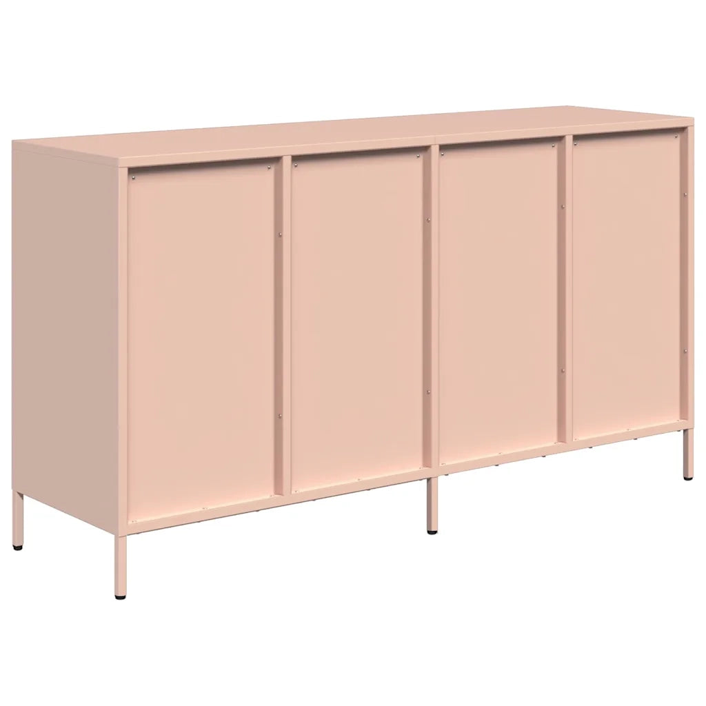 Credenza | Madia | Buffet da pranzo | Armadio da pranzo Rosa 135x39x73,5 cm in Acciaio Laminato a Freddo