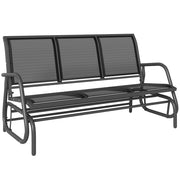 Panchina a dondolo a 3 posti; meccanismo a dondolo; capacità 300 kg; 147 x 70 x 85 cm; Grigio scuro