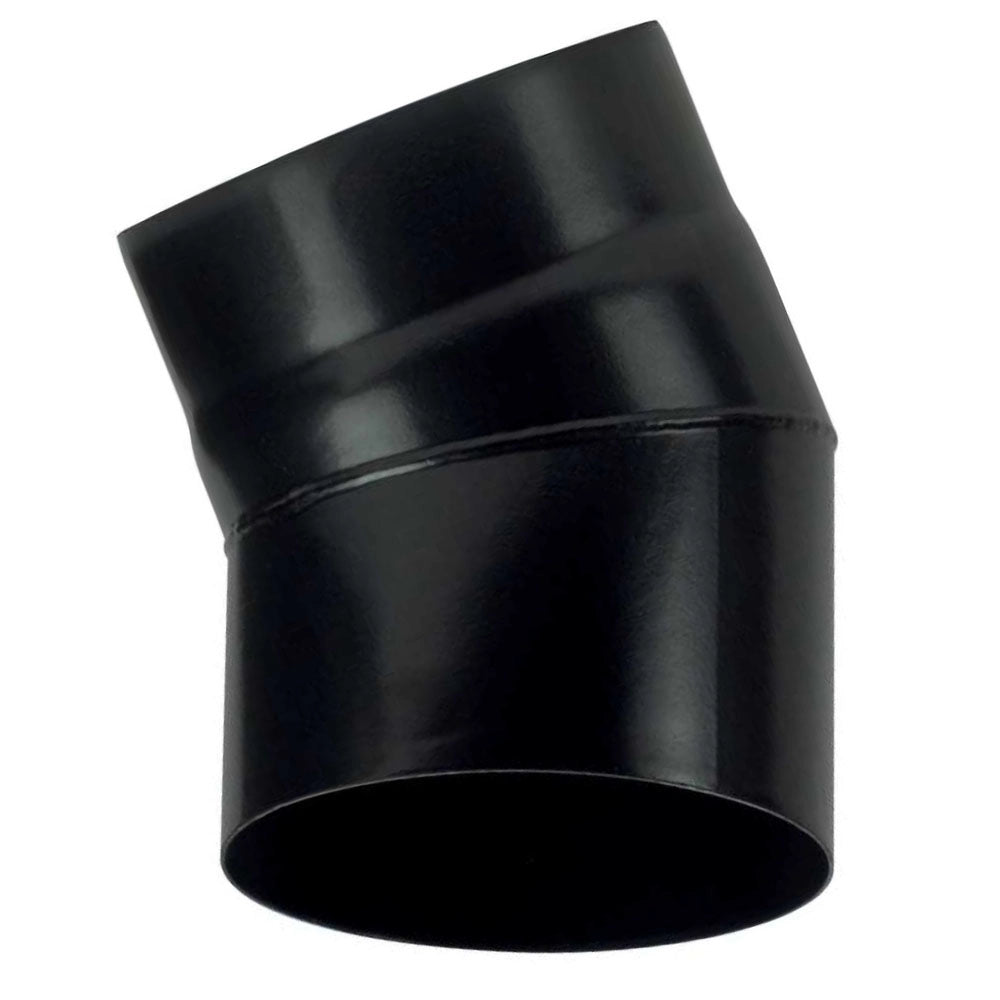 Curva 30 DN 150 smaltato verniciato 600 gradi per stufa a legna tubo nero acciaio CE Made in Italy