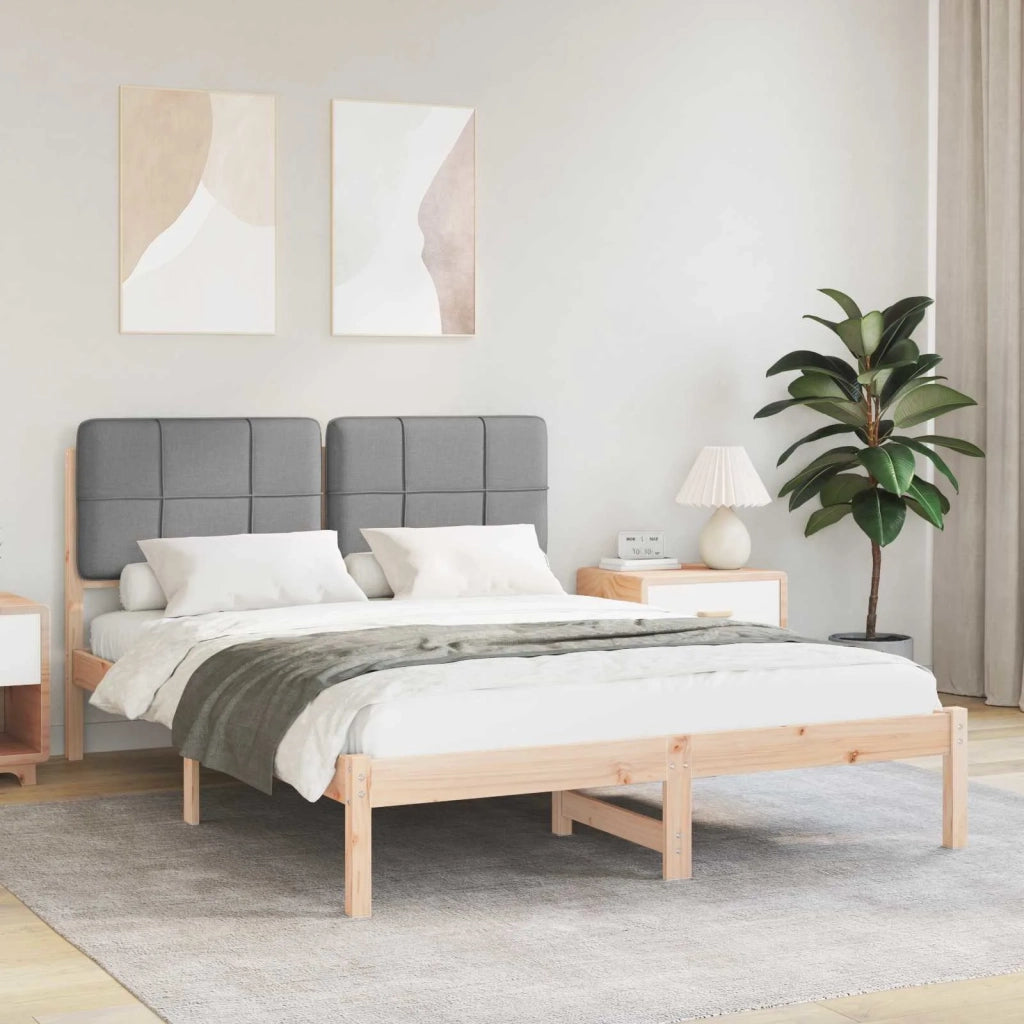 Letto con Testiera Rivestita Grigio chiaro 150 x 200 cm 877969