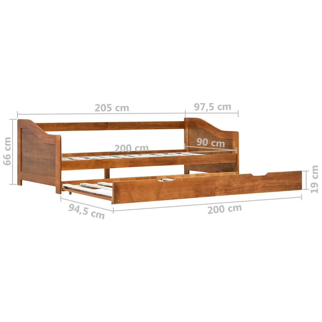 Dormeuse Estraibile senza Materasso Marrone Ambrato 90x200 cm 283153