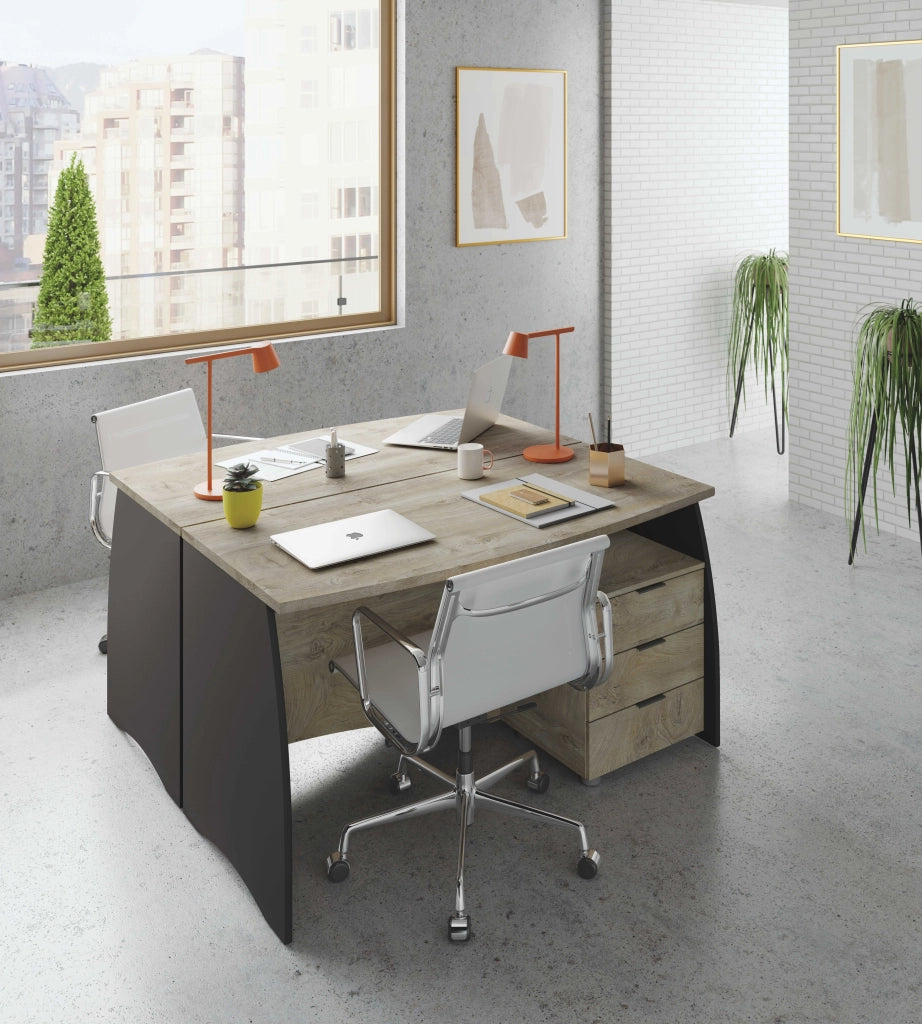 Scrivania Mobile Desk Scrittoio Da Studio 3 Cassetti Per Ufficio Soggiorno Sala Da Pranzo 136 x 74 x 67 cm Grigio Rovere