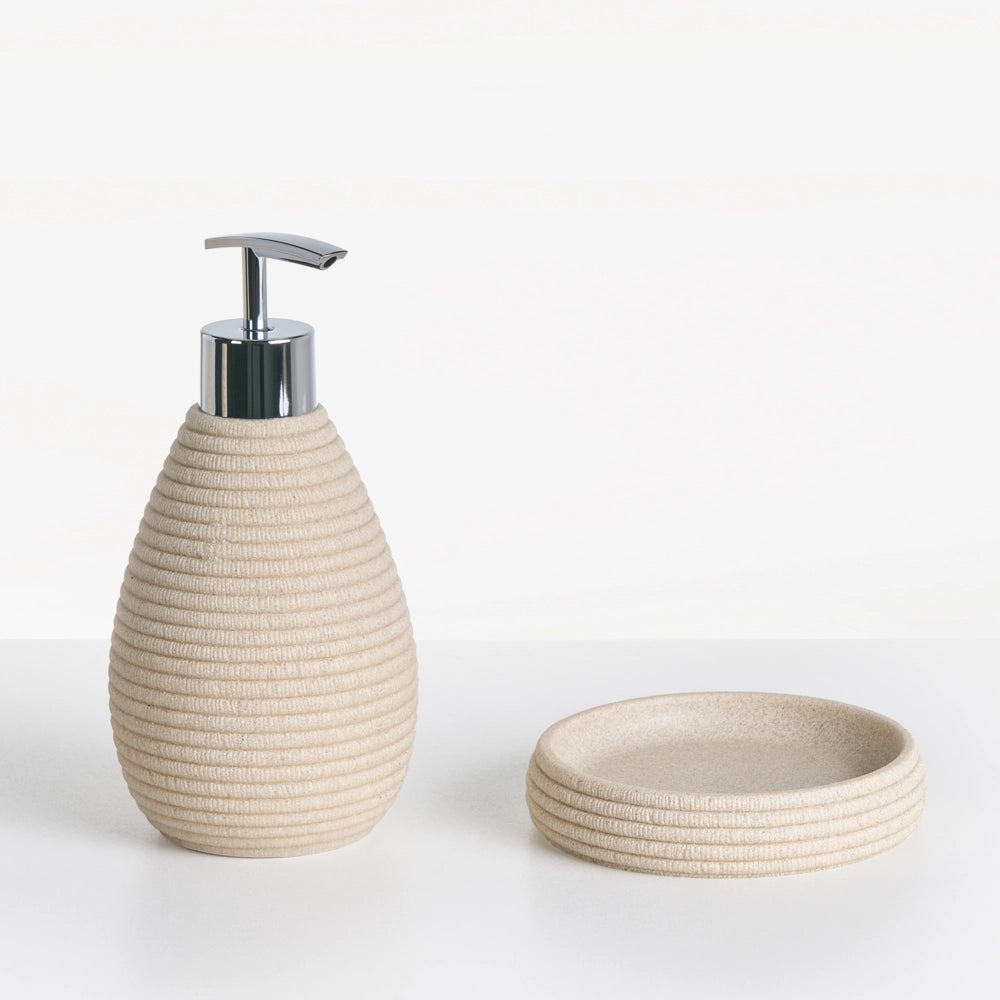 Set di accessori per il bagno beige chiaro stile elegante