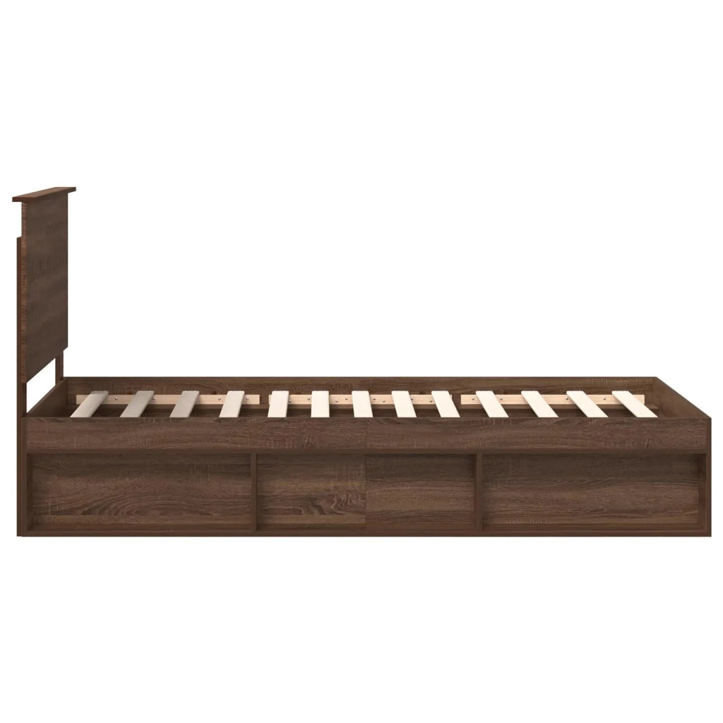 Struttura del letto-Giroletto Rovere Marrone 90 x 200 cm Pino massello 165727