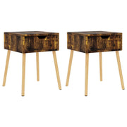 Set di 2 Comodini | Armadio da Notte | Mobiletto da notte Rovere Fumo 40x40x56 cm in Legno Multistrato