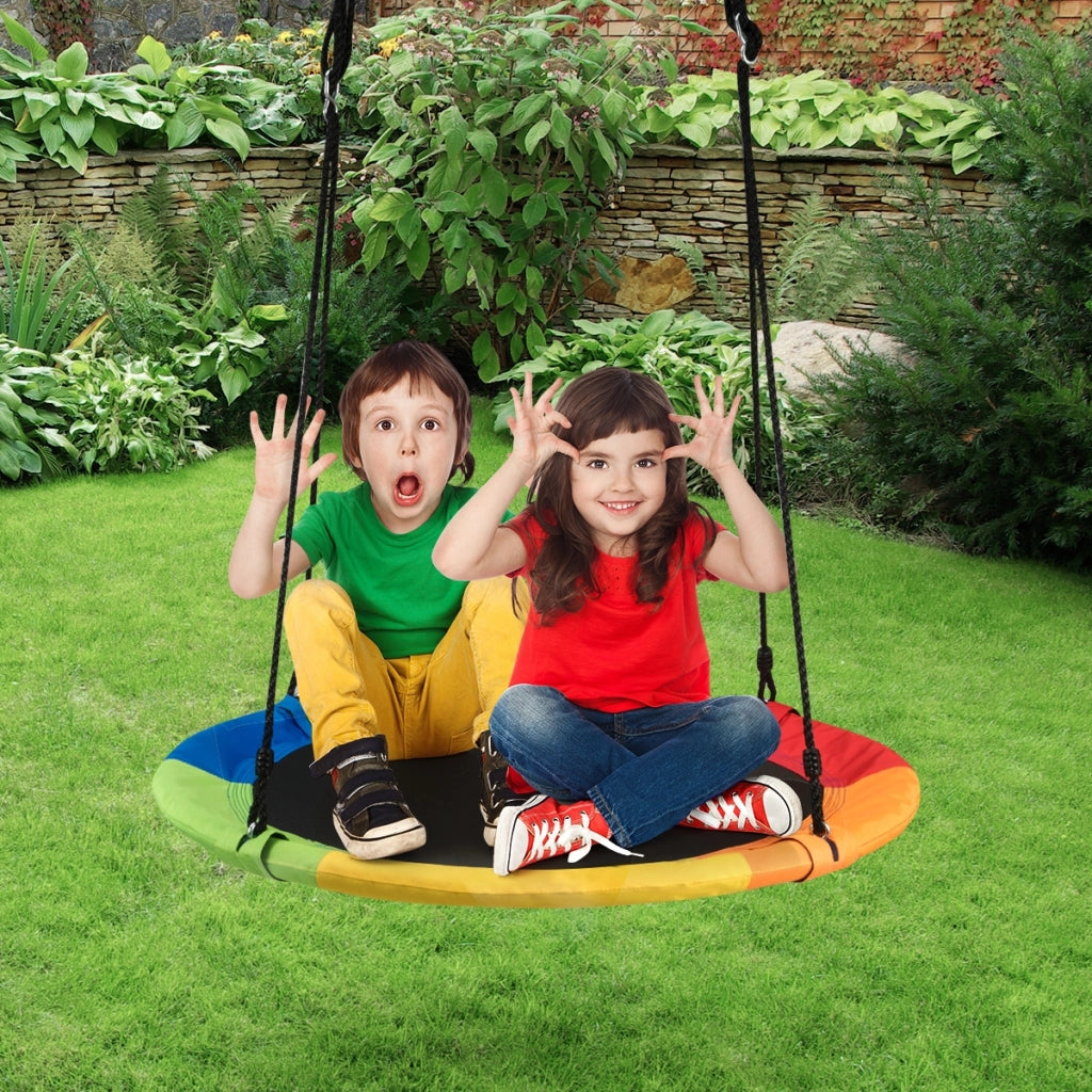 Altalena a nido per bambini in tessuto da giardino, Nido Altalena da appendere 100CM 150KG Colorato-Altalene e dondoli