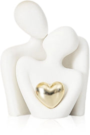 Figura Ceramica di Coppia, Scultura Decorativa Moderna, Set di Sculture per Decorazione Interna, Amanti Bianchi, Idonee per Soggiorno, Camera da Letto, Studio, ecc.