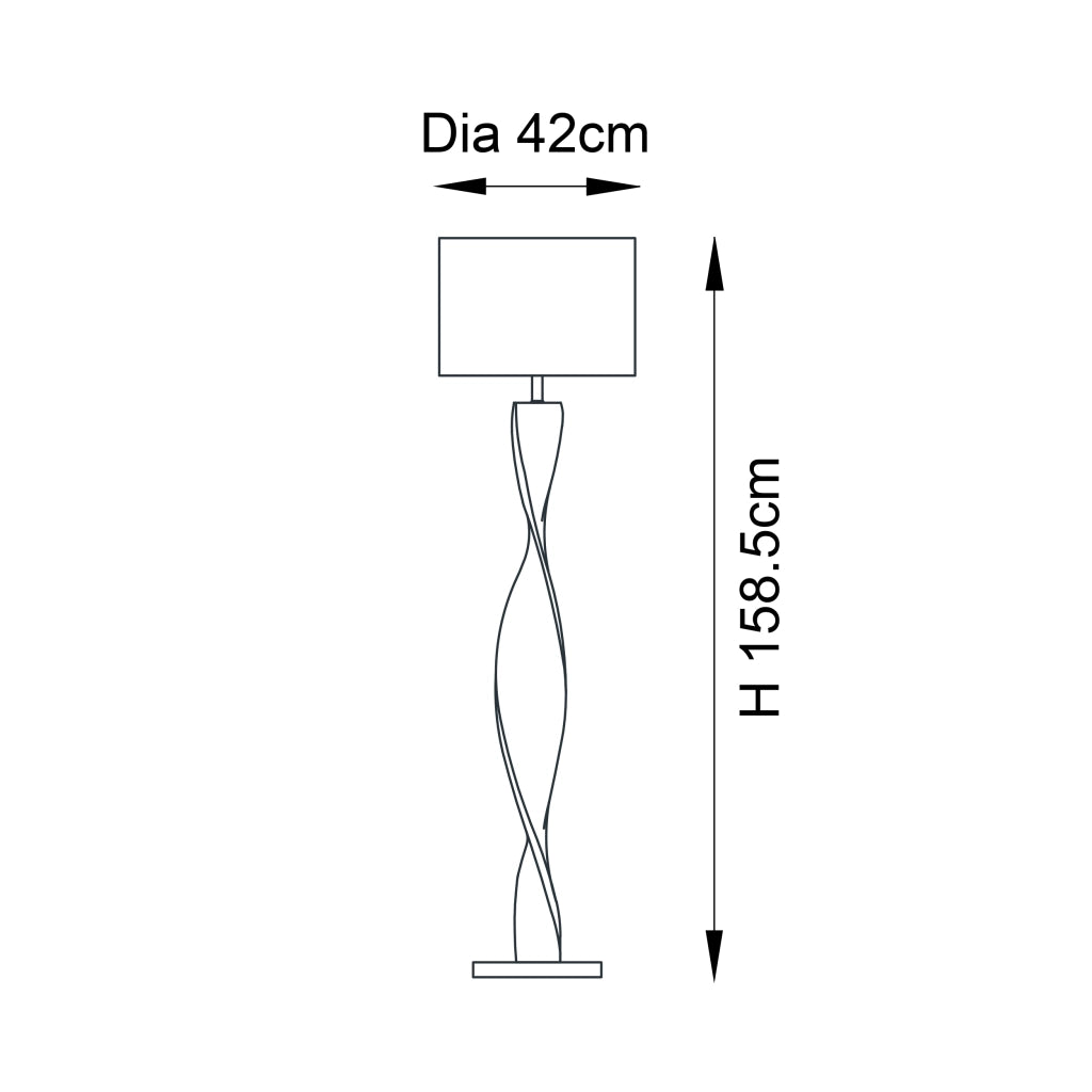 Lampada da terra scandinava rovere/lino E27 Endon Abia
