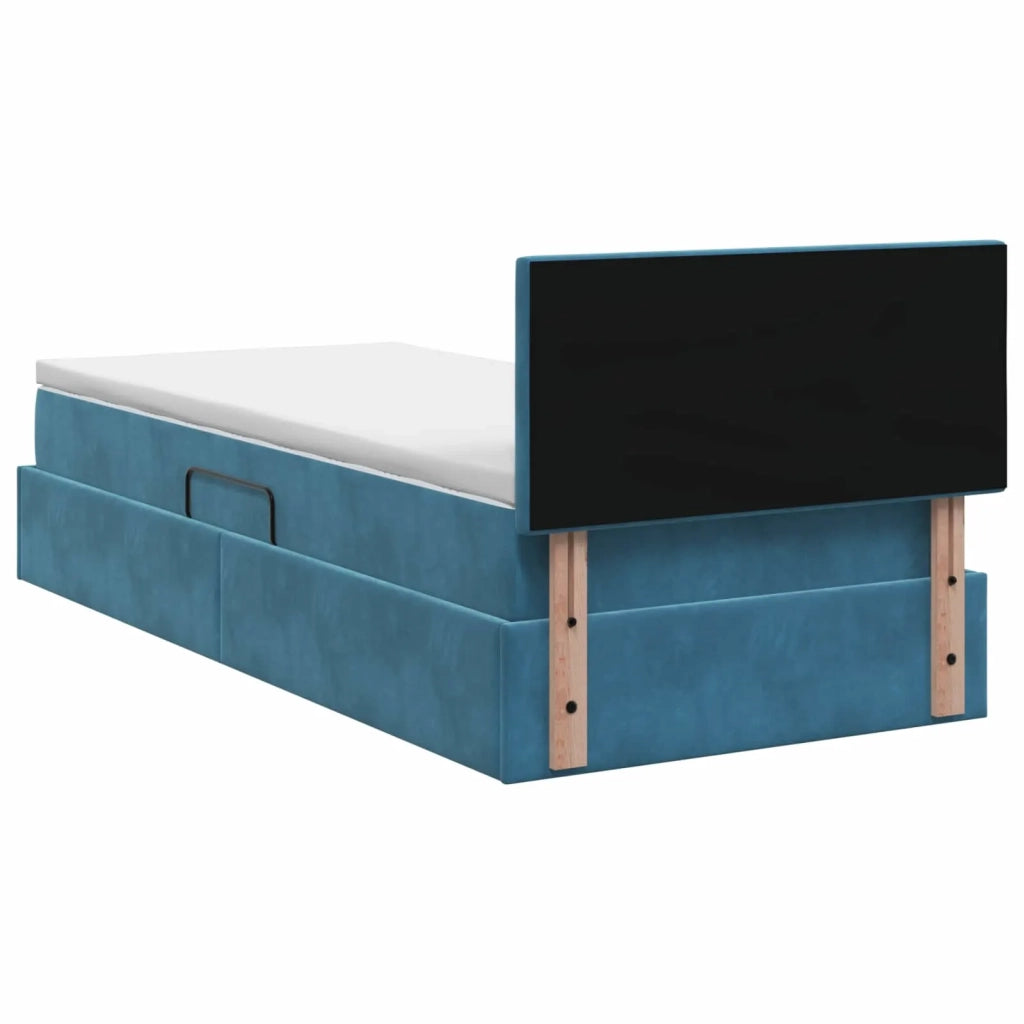 Letto con Contenitore Blu Scuro 100 x 200 cm Velluto 3458731