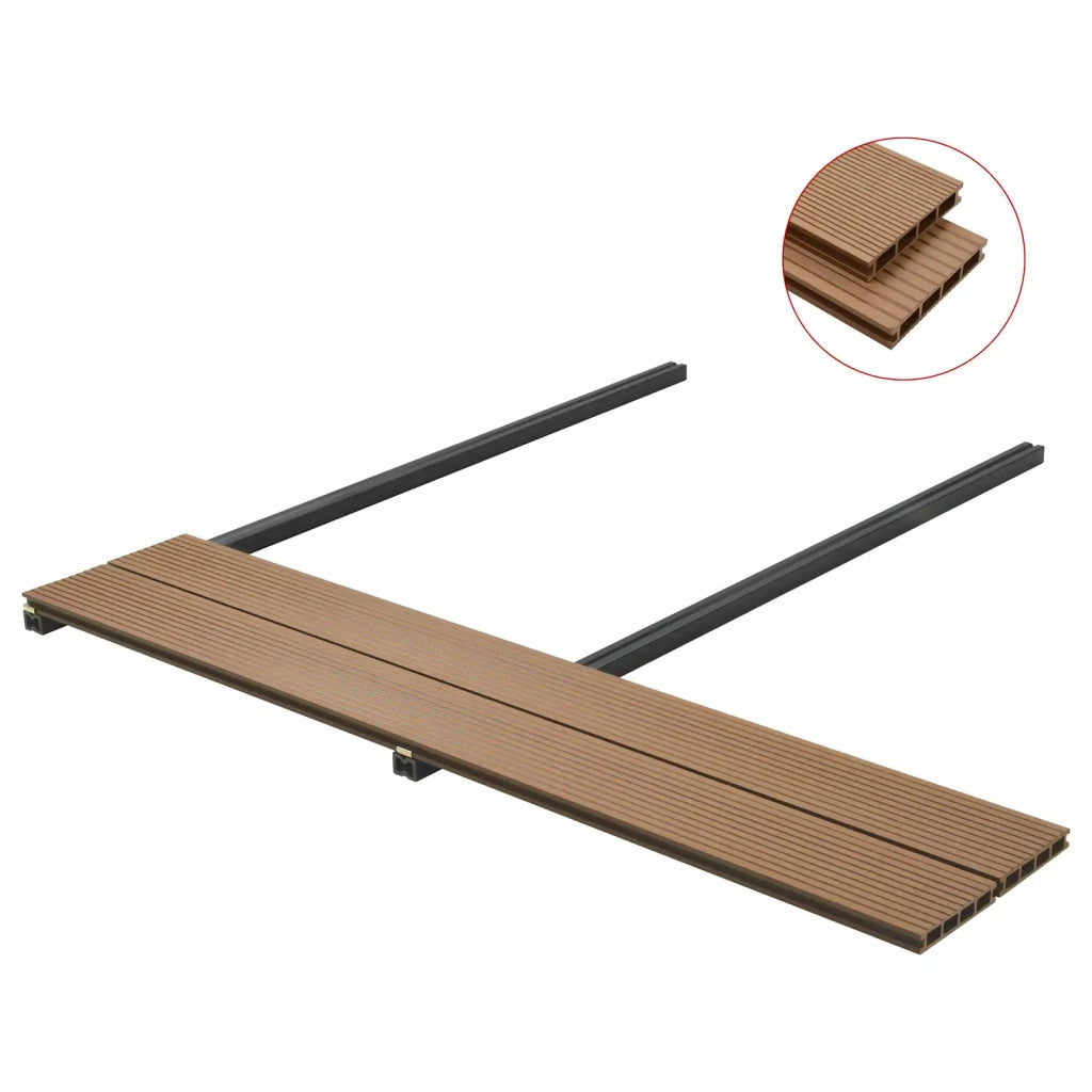 Pavimento da Deck 48 pcs Teak riciclato WPC 3444801